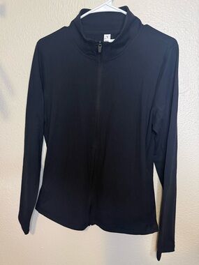 Women's Black Zip-Front soft Long Sleeve  yogalicious sweater